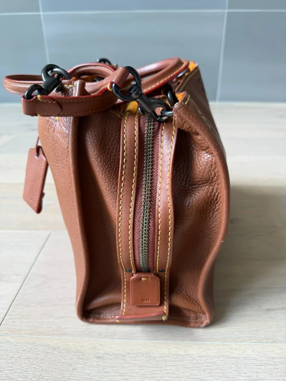 Coach 1941 Rogue 30 Style 38124 Saddle Glovetanned Pebble Leather Gunmetal